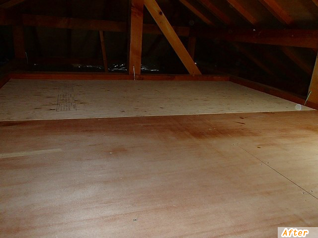 屋根裏　収納簡易増築工事　完工