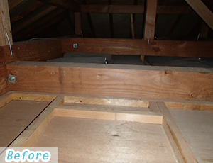 屋根裏　収納簡易増築工事